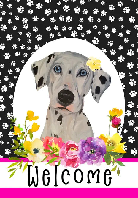 Dalmatian - Hippie Hound Studios Paw Prints  House and Garden Flags Best of Breed