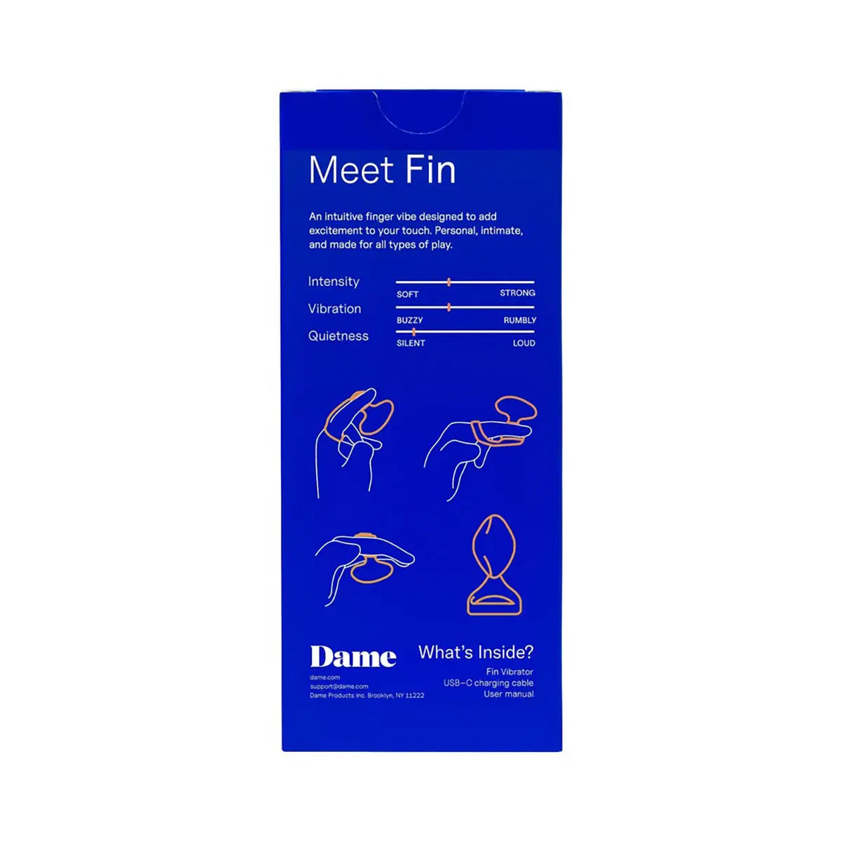 Dame Fin 2.0 Finger Vibrator Citrus Dame Products