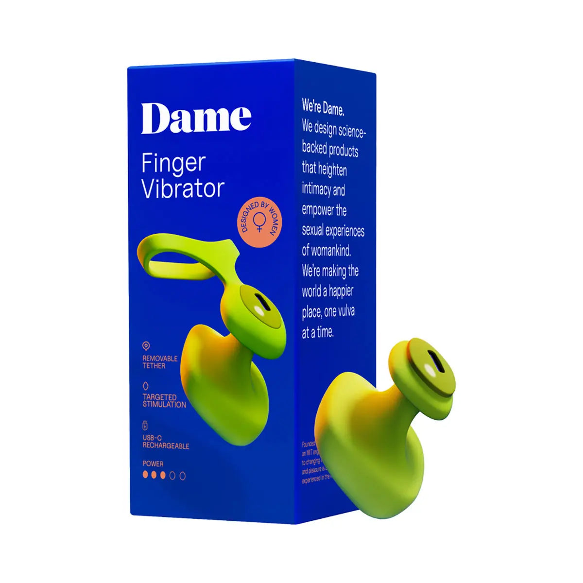 Dame Fin 2.0 Finger Vibrator Citrus Dame Products