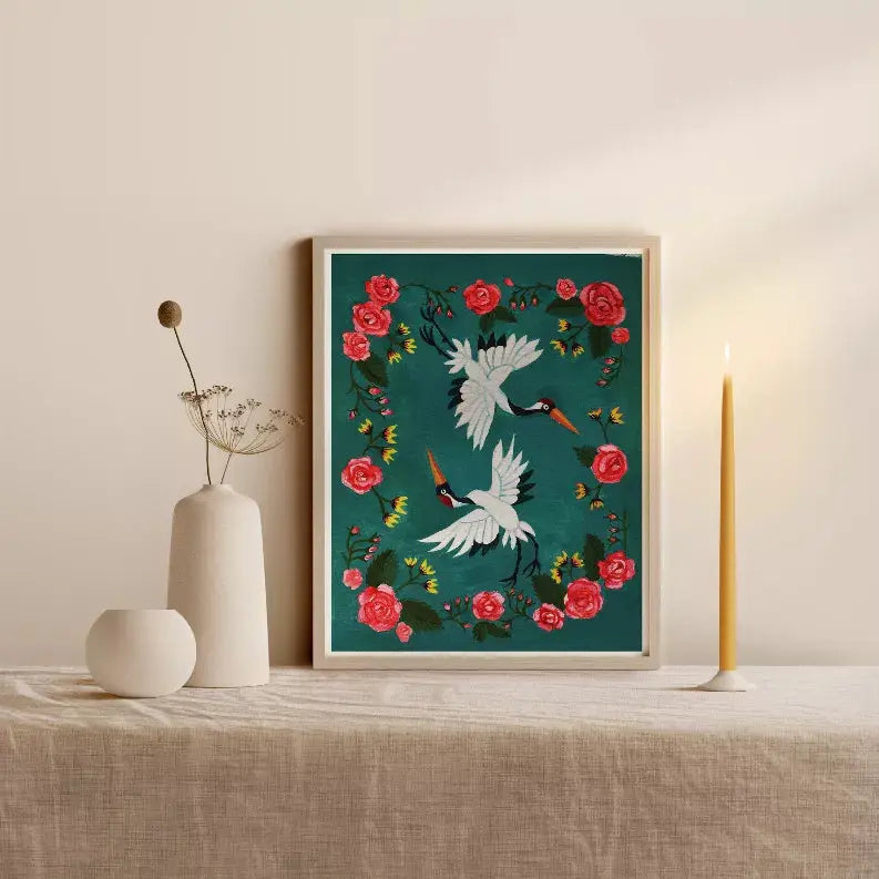 Dancing Cranebirds The Crafted Prints