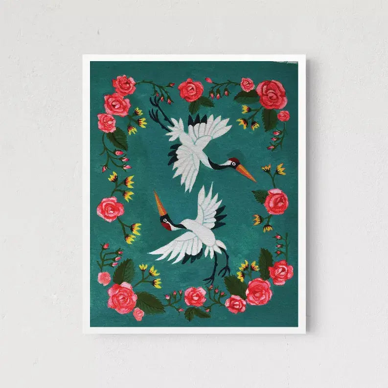 Dancing Cranebirds The Crafted Prints