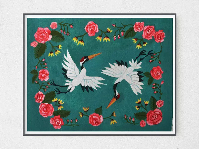 Dancing Cranebirds The Crafted Prints