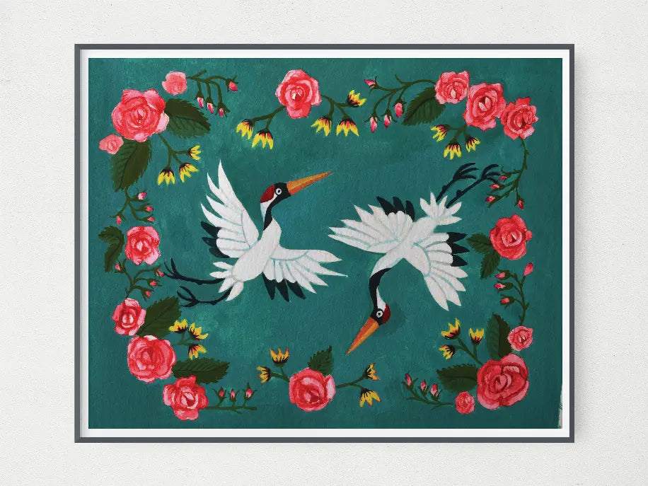 Dancing Cranebirds The Crafted Prints