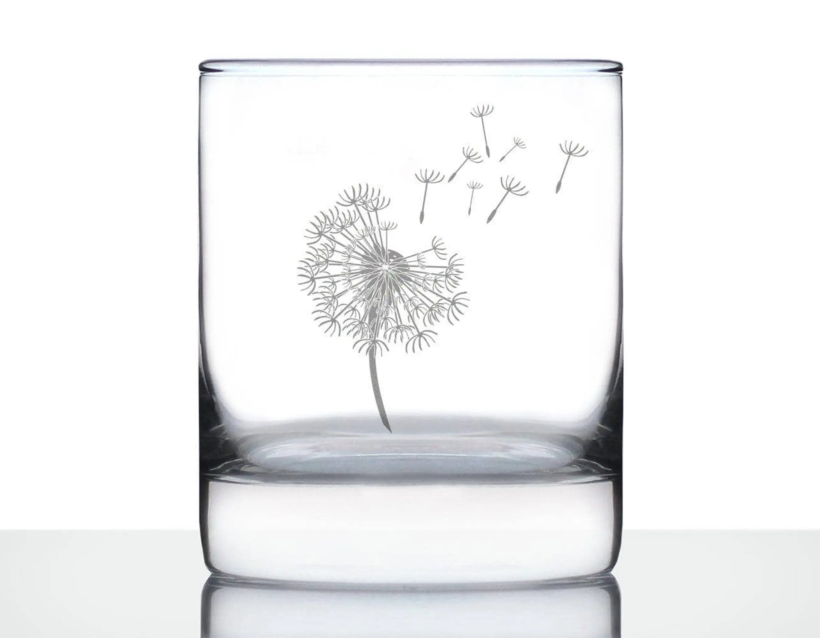 Dandelion Whiskey Rocks Glass - Floral Gifts and Decor Bevvee