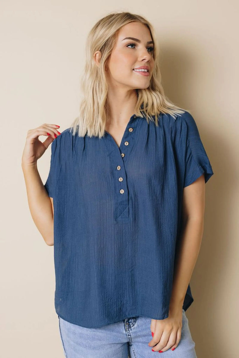 Darcy Short Sleeve Blouse Stay Warm in Style