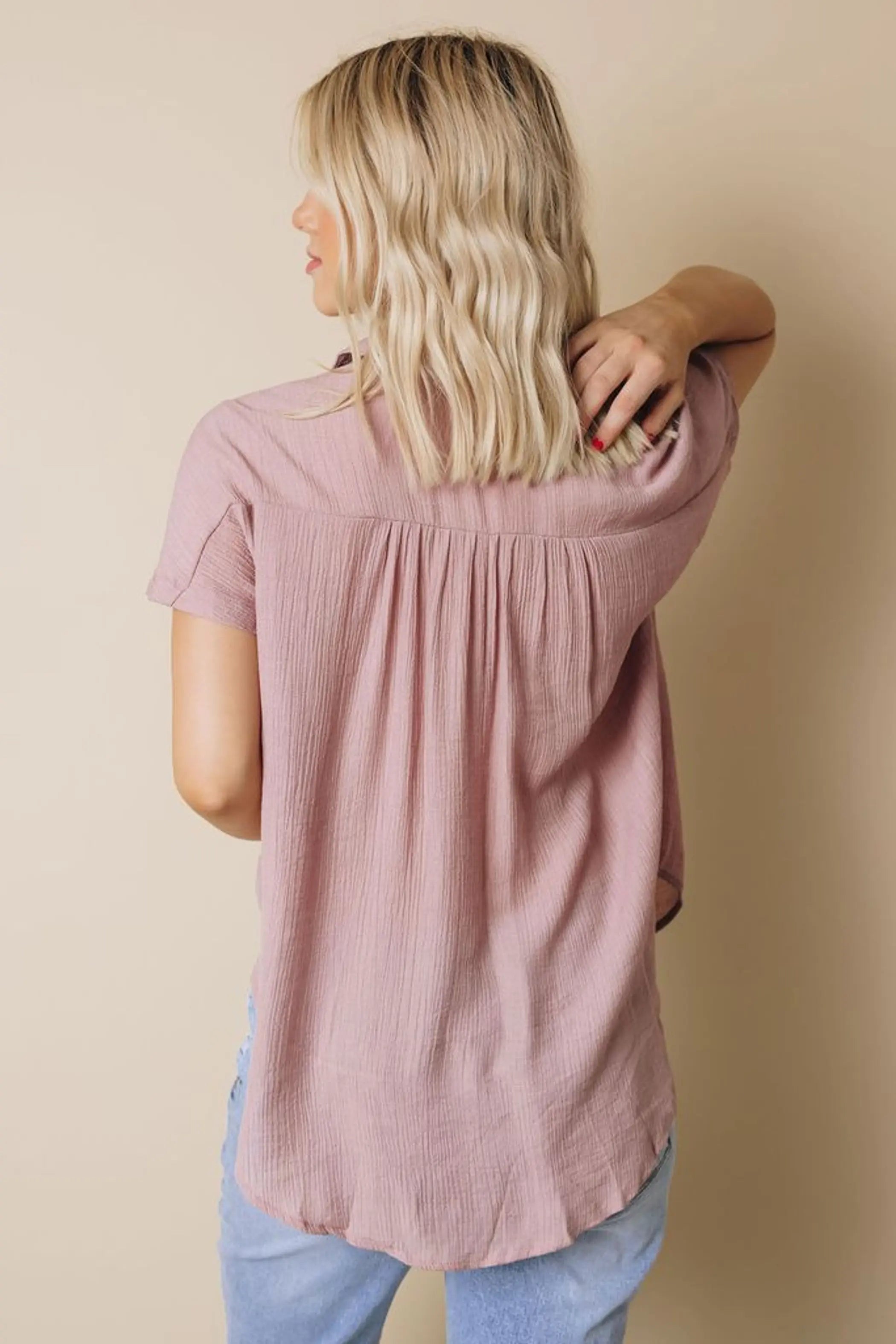 Darcy Short Sleeve Blouse Stay Warm in Style