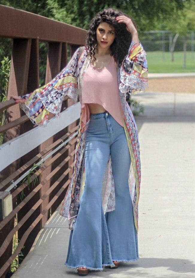 Dare to Flare High Waisted Bell Bottom Light Blue Jeans SurelyMine