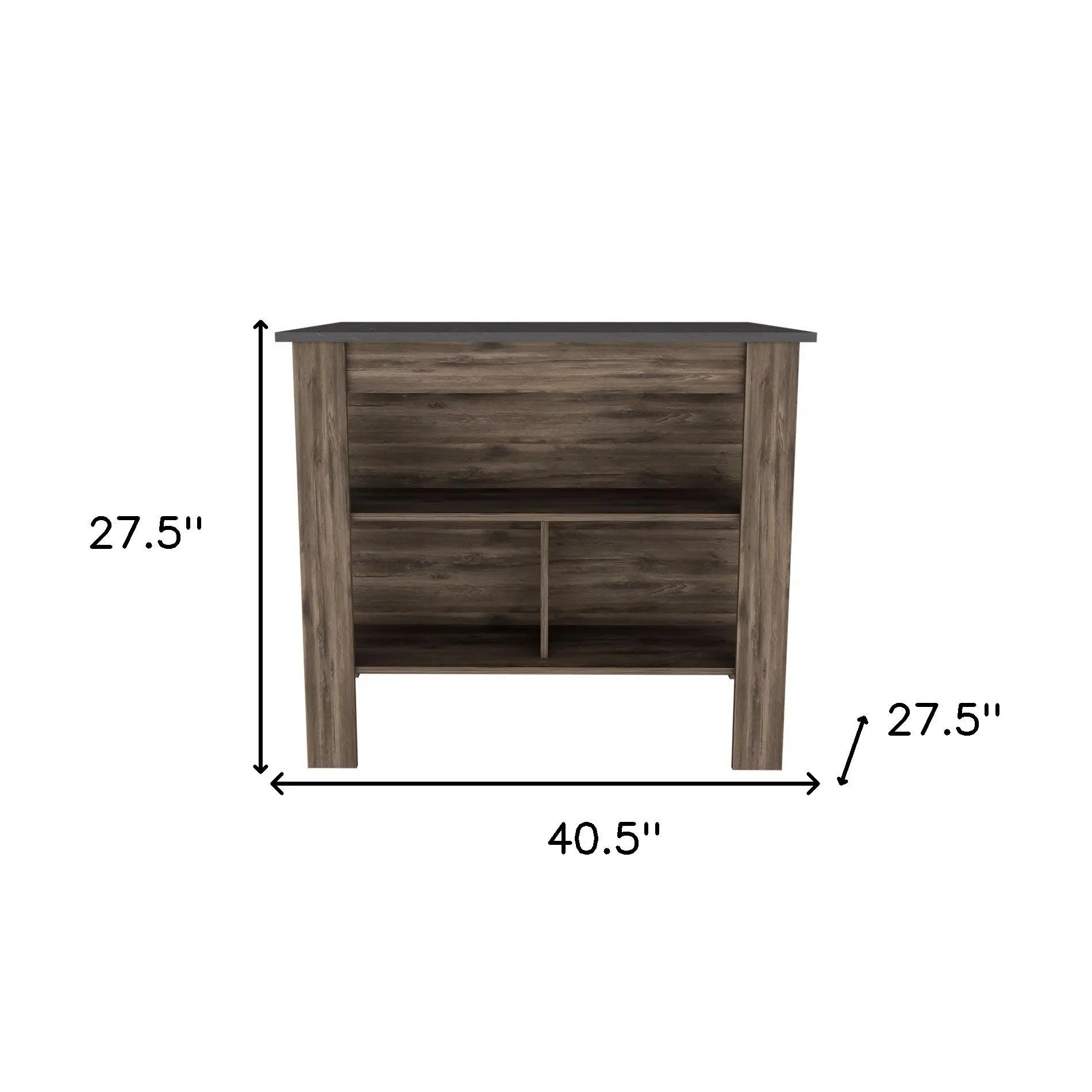 Dark Brown and Brown 41" Kitchen Island With Storage Homeroots Kitchen & Dining