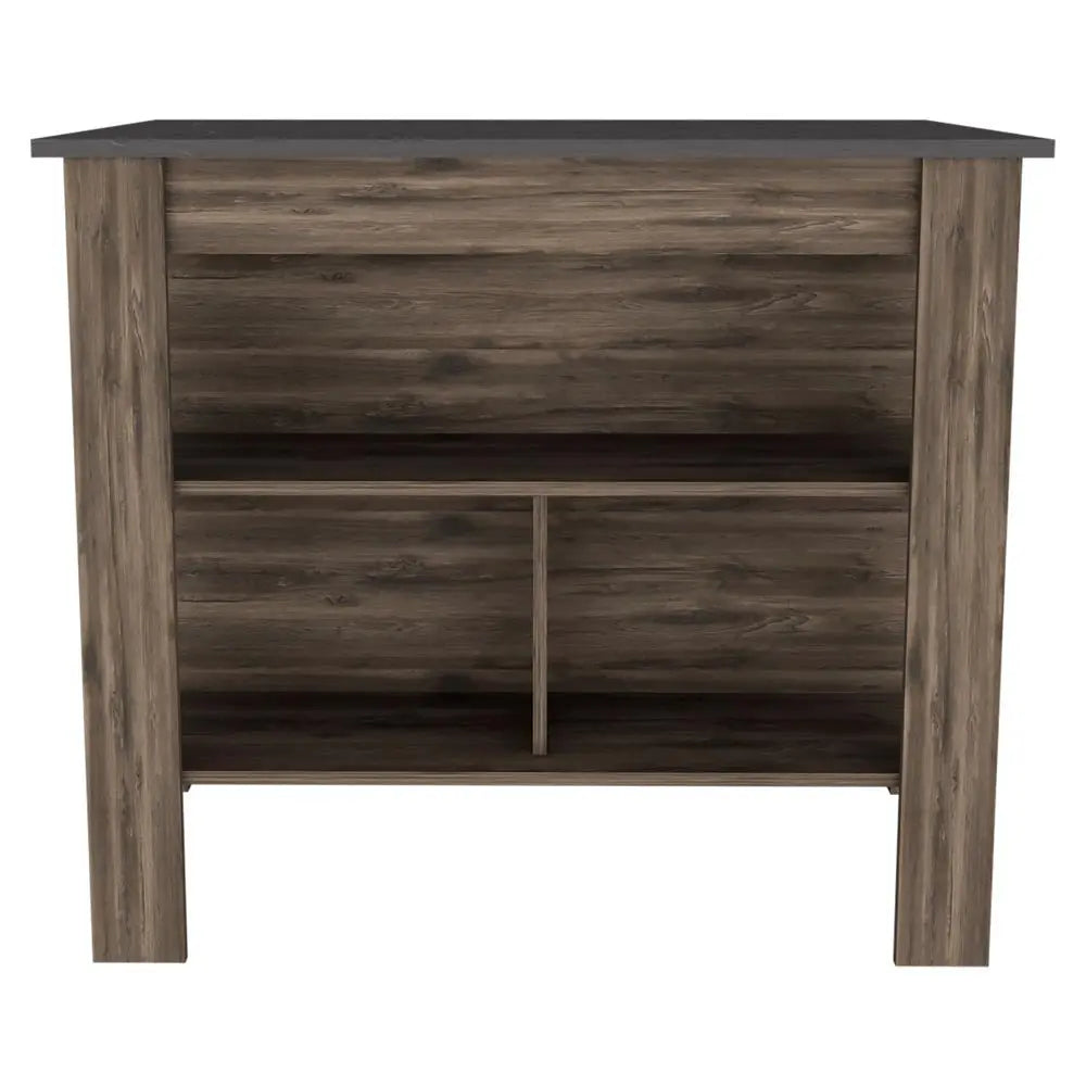 Dark Brown and Brown 41" Kitchen Island With Storage Homeroots Kitchen & Dining