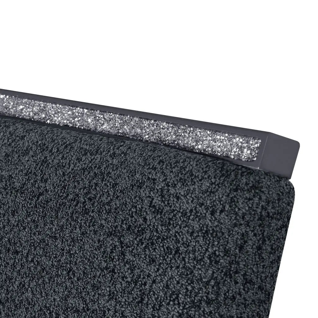 Dark Gray Upholstered Fabric With Faux Crystal Bling Dining Side Chair Homeroots Kitchen & Dining