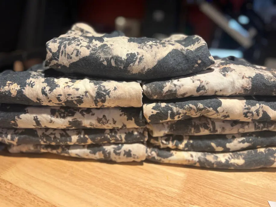 Dark Grey Acid Washed Bleached Blank Tee The Blended Owl