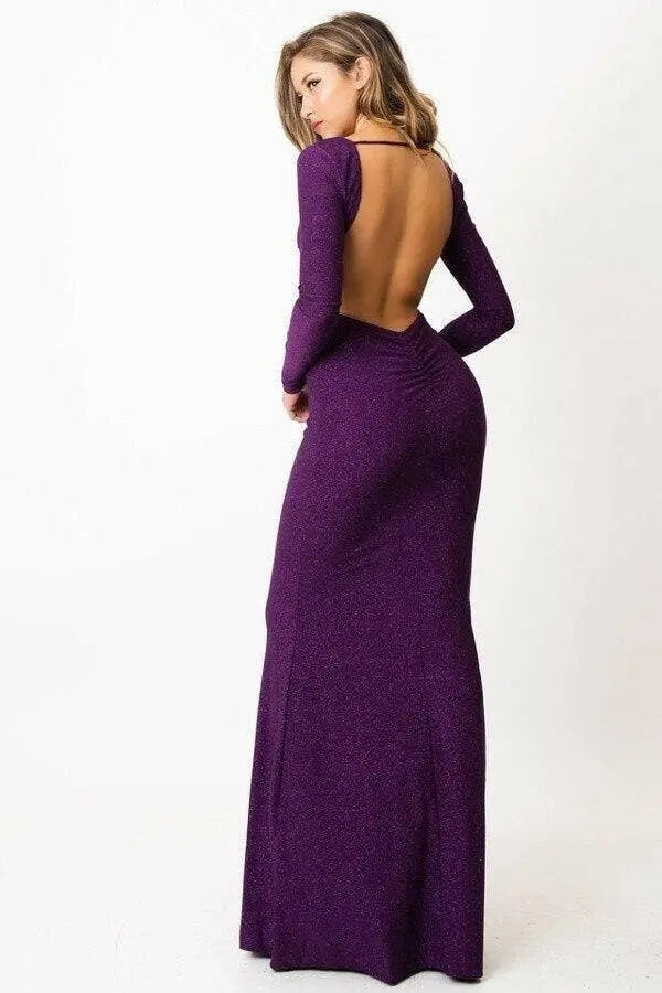 Date Night Sparkles Maxi Dress Purple SurelyMine