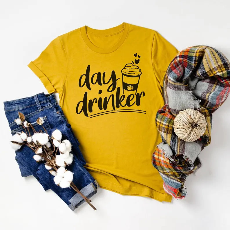 Day Drinker Shirt Pumpkin Spice Shirt | Fall Shirt Stiles Tee