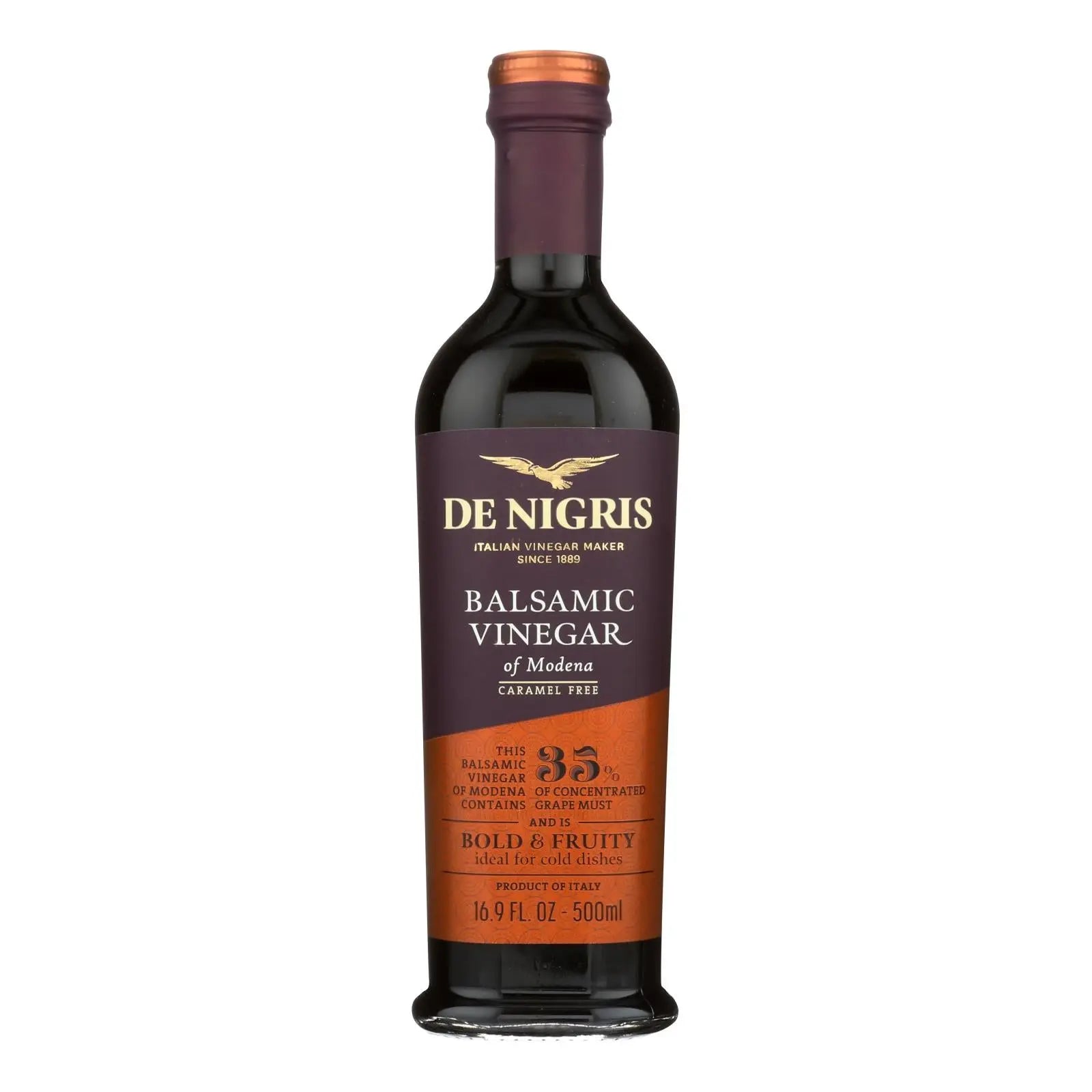 De Nigris - Bronze Eagle Balsamic Vinegar - Case Of 6 - 16.9 Fl Oz. De Nigris