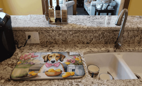 Decorating Easter American Foxhound Dish Drying Mat Caroline's Treasures