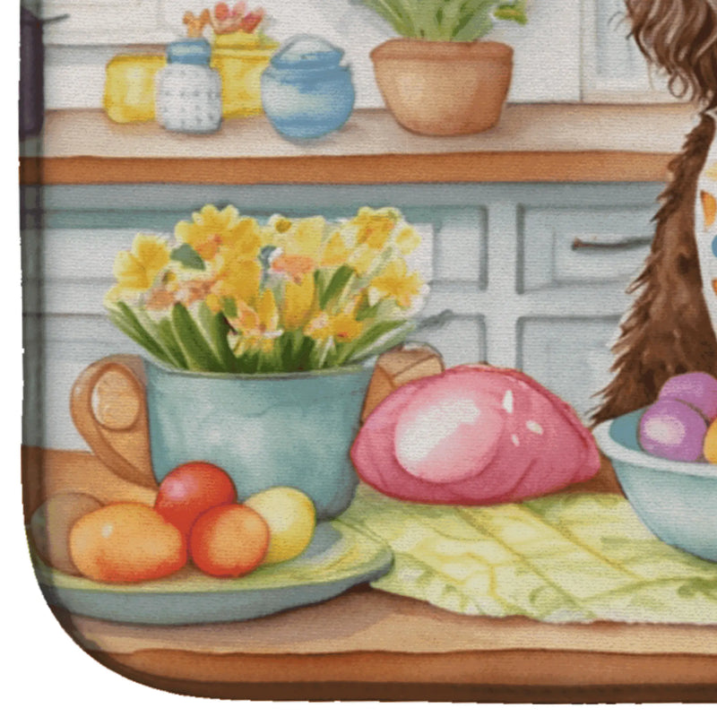 Decorating Easter American Water Spaniel Dish Drying Mat Caroline's Treasures