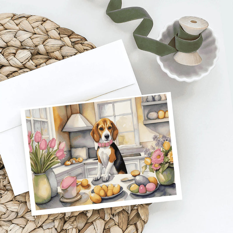 Decorating Easter Beagle Greeting Cards Pack of 8 Caroline's Treasures