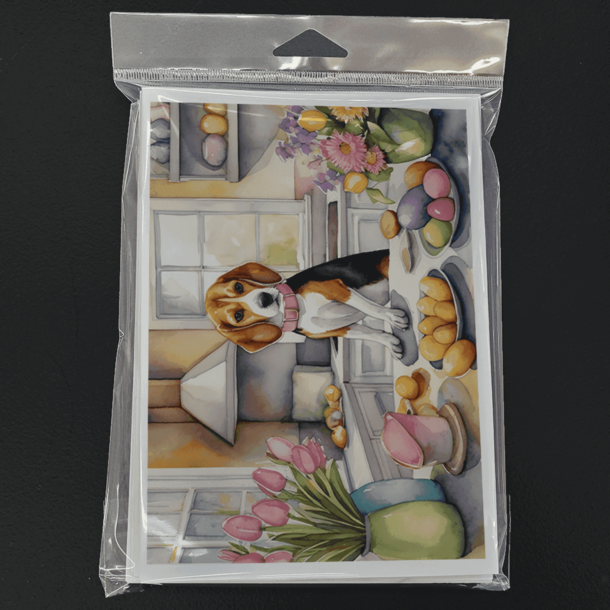 Decorating Easter Beagle Greeting Cards Pack of 8 Caroline's Treasures