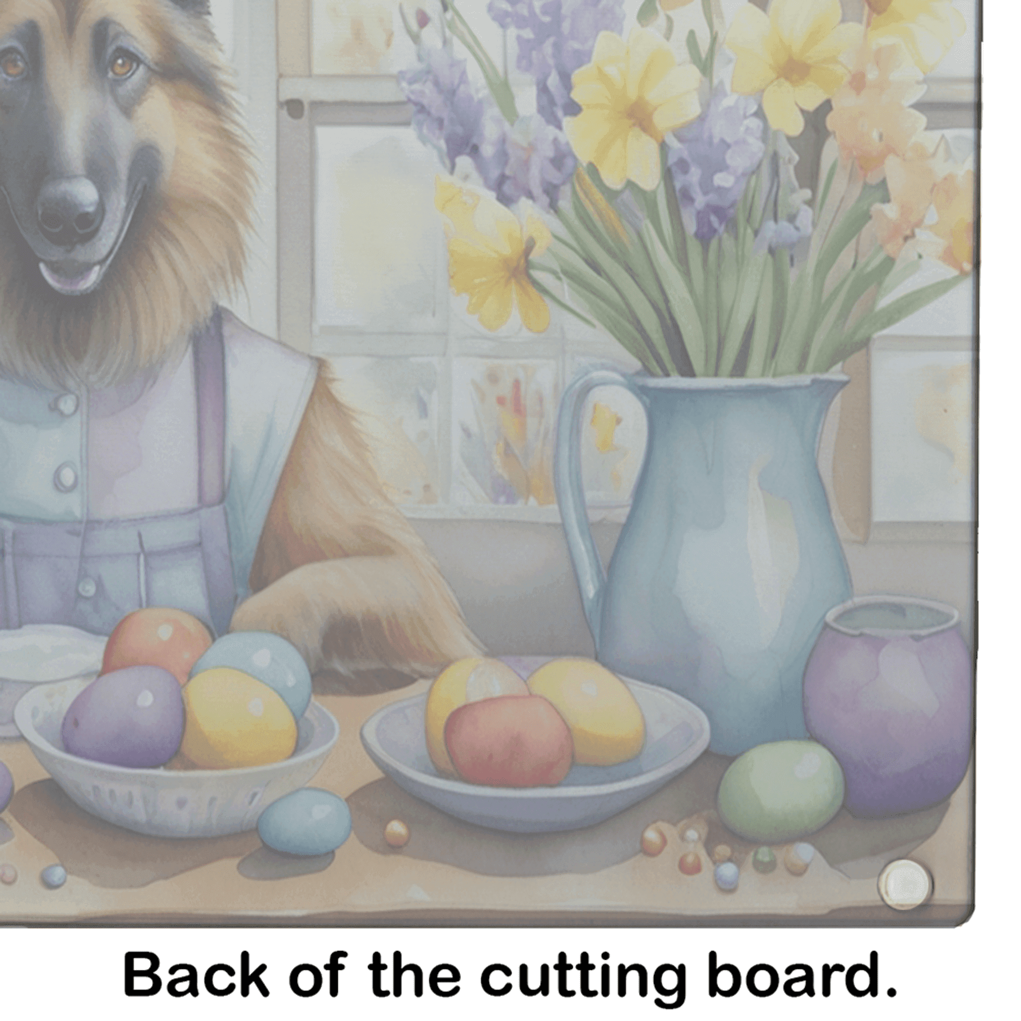 Decorating Easter Belgian Tervuren Glass Cutting Board Caroline's Treasures