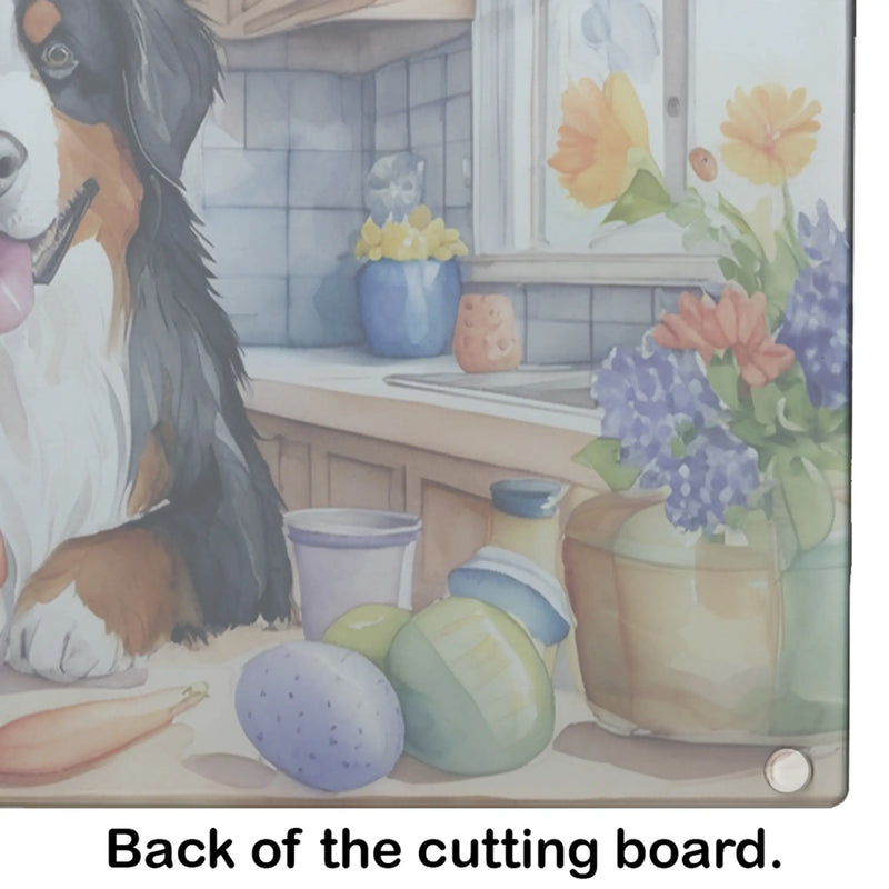 Decorating Easter Bernese Mountain Dog Glass Cutting Board Caroline's Treasures
