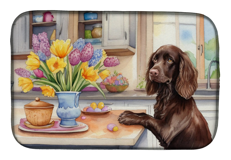 Decorating Easter Boykin Spaniel Dish Drying Mat Caroline's Treasures