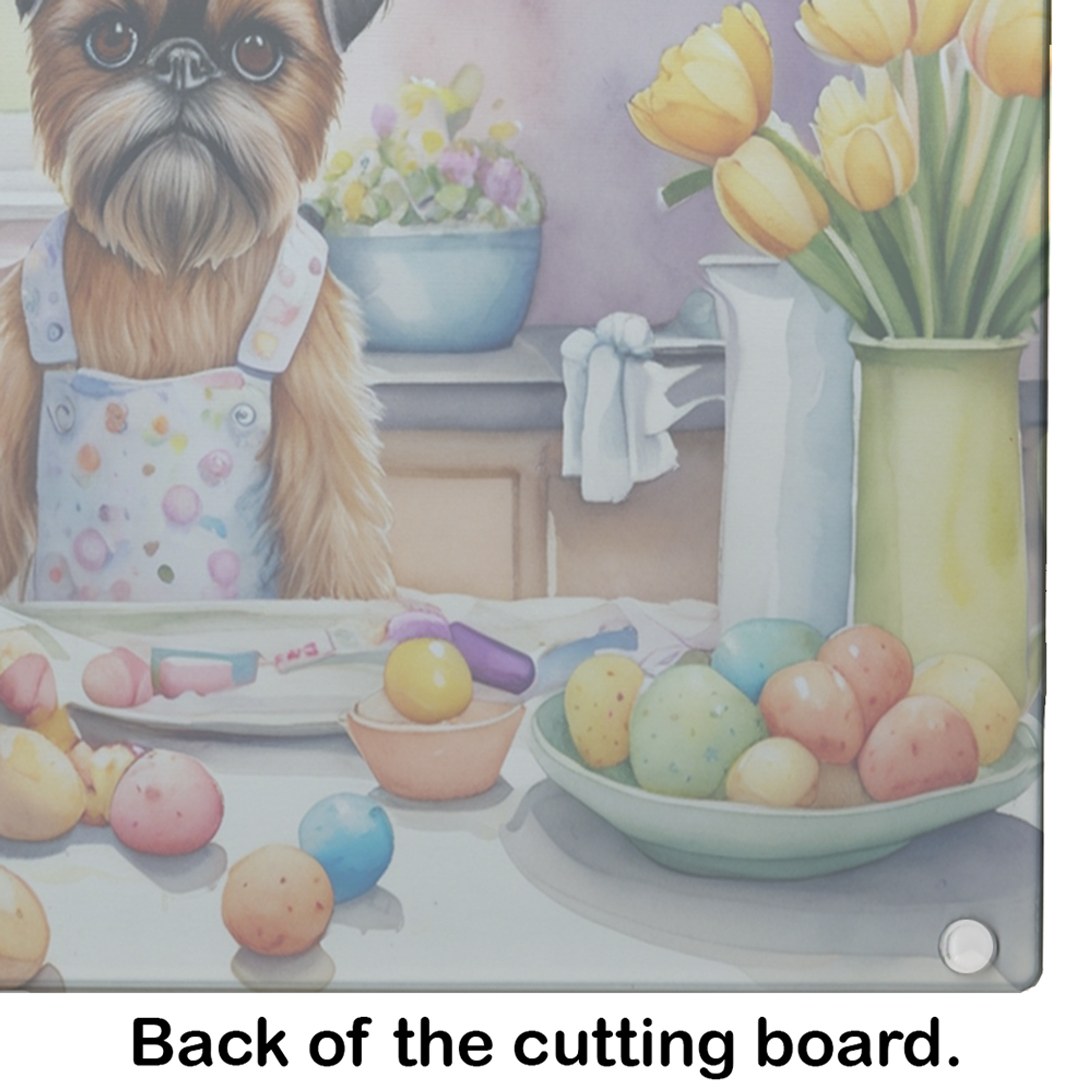 Decorating Easter Brussels Griffon Glass Cutting Board Caroline's Treasures