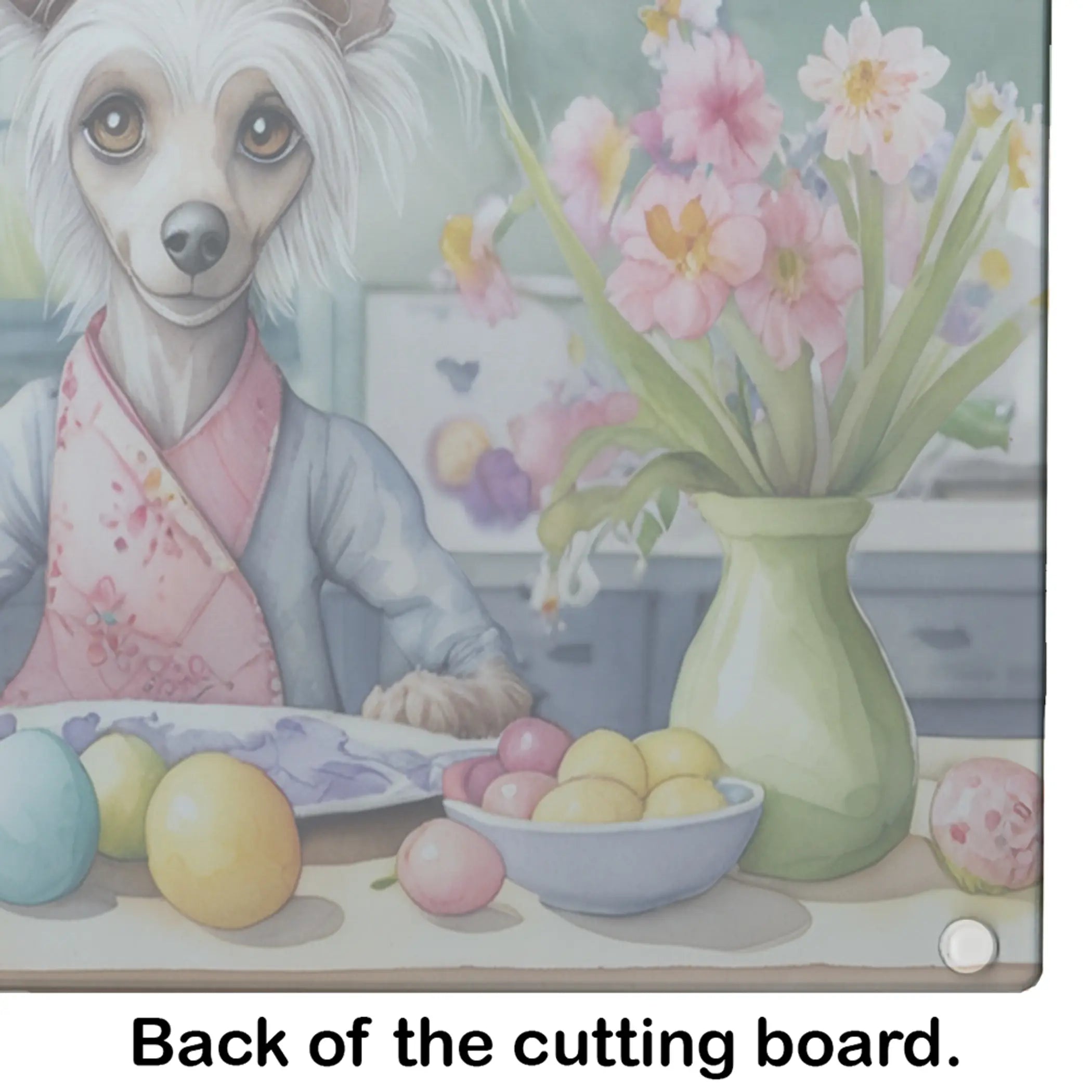 Decorating Easter Chinese Crested Glass Cutting Board Caroline's Treasures
