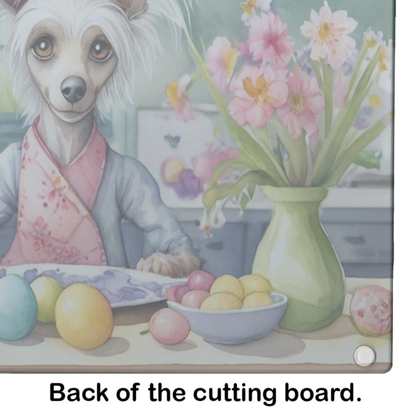Decorating Easter Chinese Crested Glass Cutting Board Caroline's Treasures