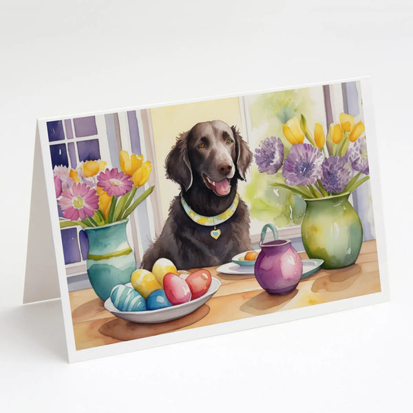 Decorating Easter Curly-Coated Retriever Greeting Cards Pack of 8 Caroline's Treasures