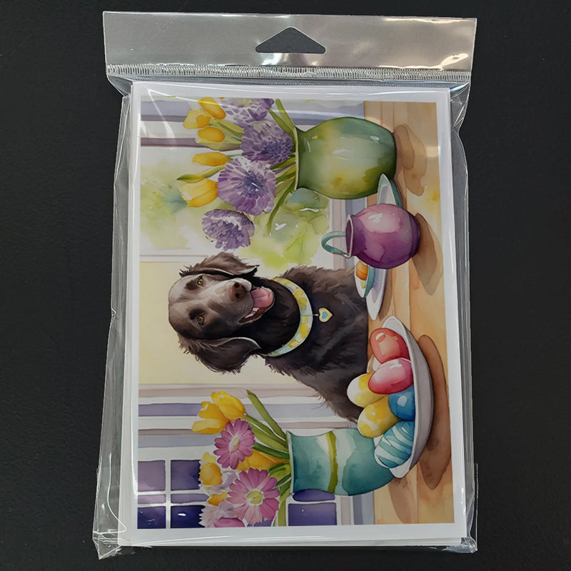 Decorating Easter Curly-Coated Retriever Greeting Cards Pack of 8 Caroline's Treasures