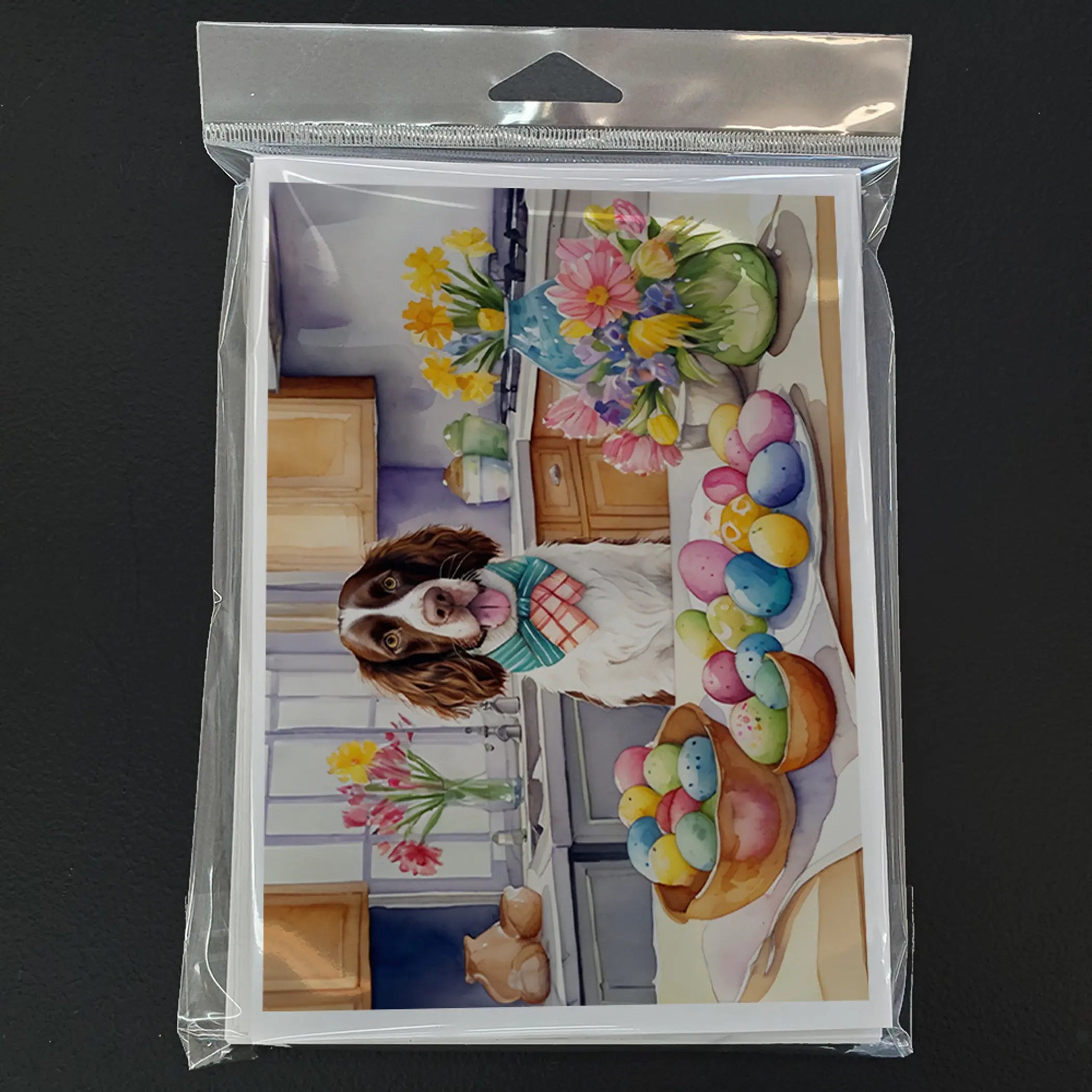 Decorating Easter English Springer Spaniel Greeting Cards Pack of 8 Caroline's Treasures