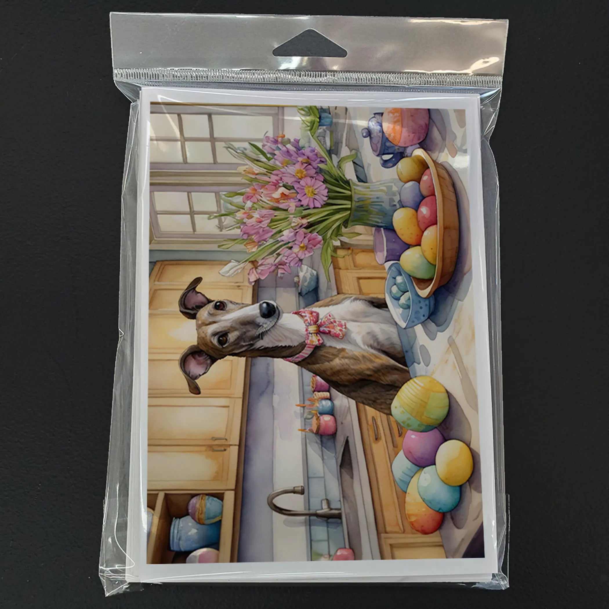 Decorating Easter Greyhound Greeting Cards Pack of 8 Caroline's Treasures