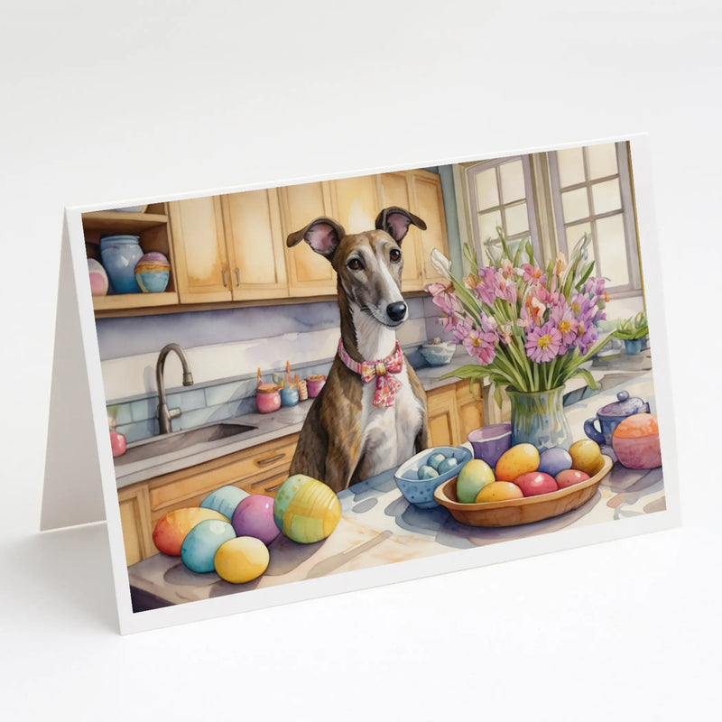 Decorating Easter Greyhound Greeting Cards Pack of 8 Caroline's Treasures