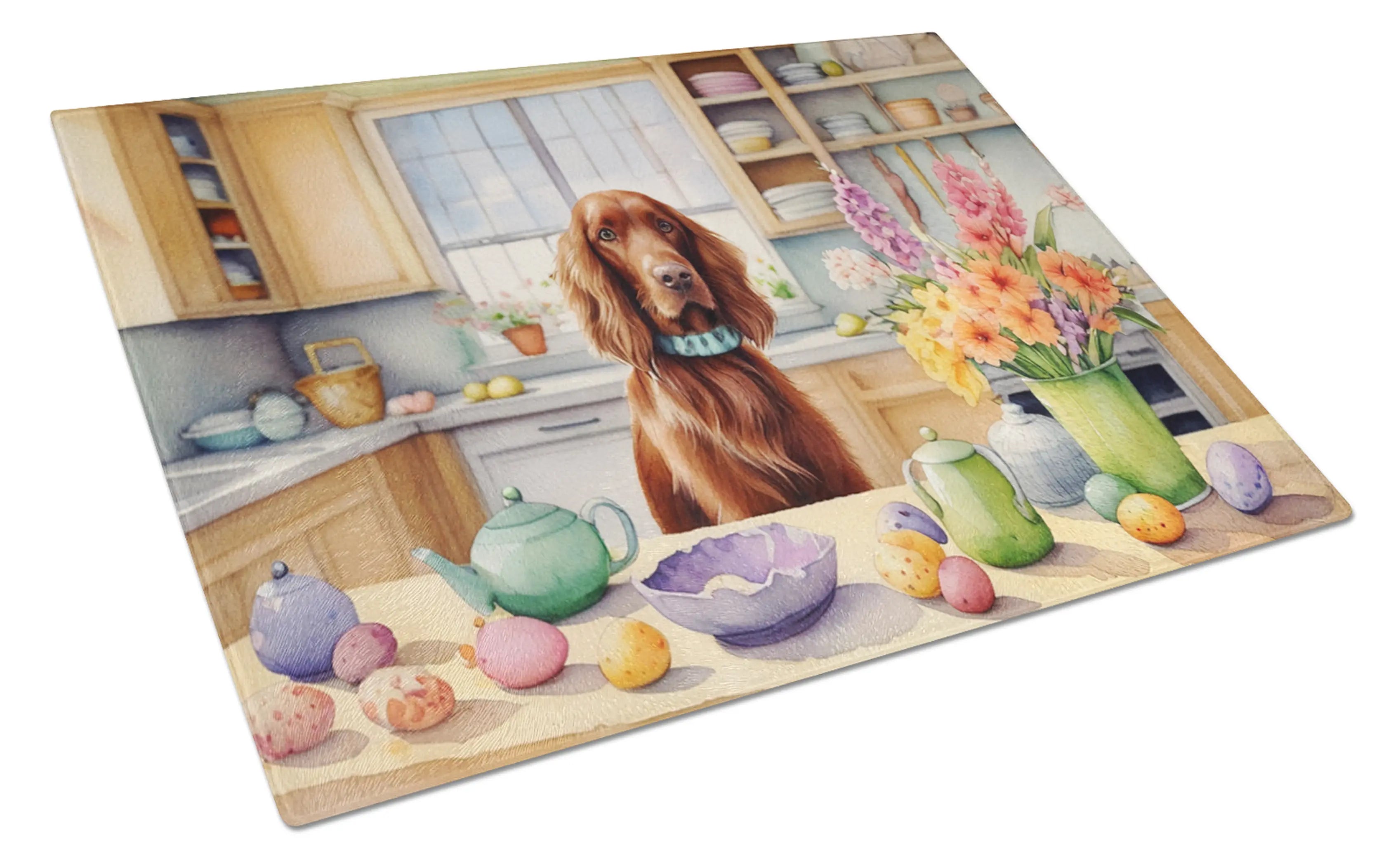 Decorating Easter Irish Setter Glass Cutting Board Caroline's Treasures