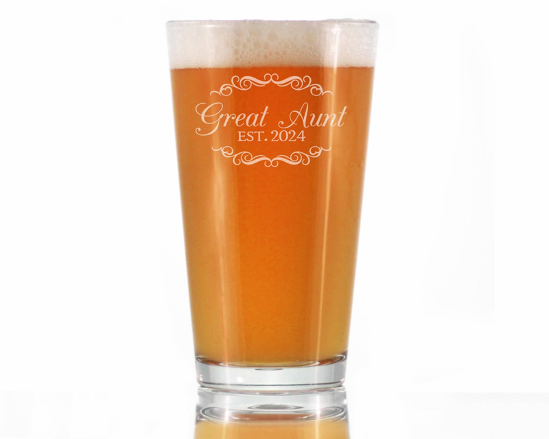 Decorative 2024 New Great Aunt Pint Glass for Beer -  Gifts Bevvee