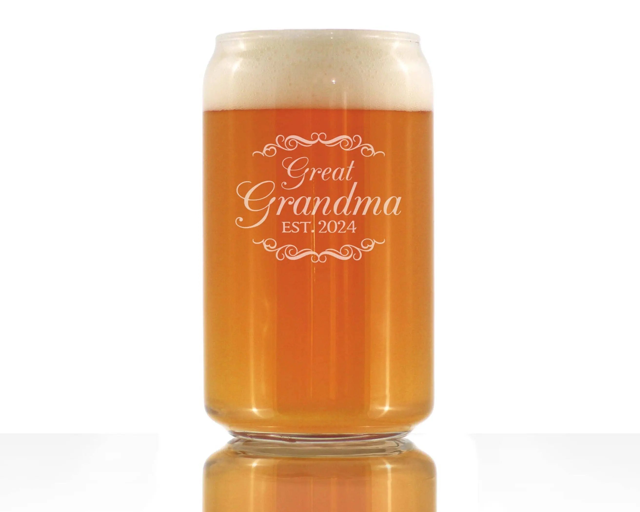 Decorative 2024 New Great Grandma Beer Can Pint Glass  Gifts Bevvee
