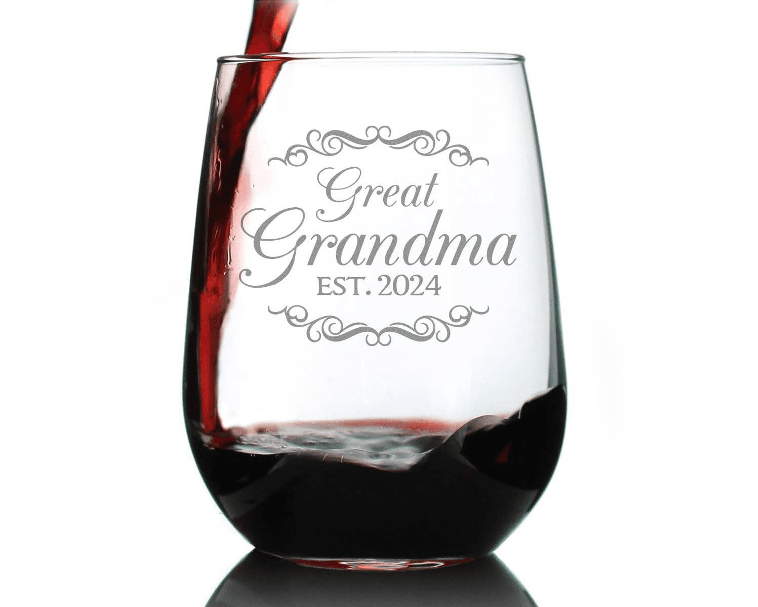 Decorative 2024 New Great Grandma Stemless Wine Glass  Gifts Bevvee