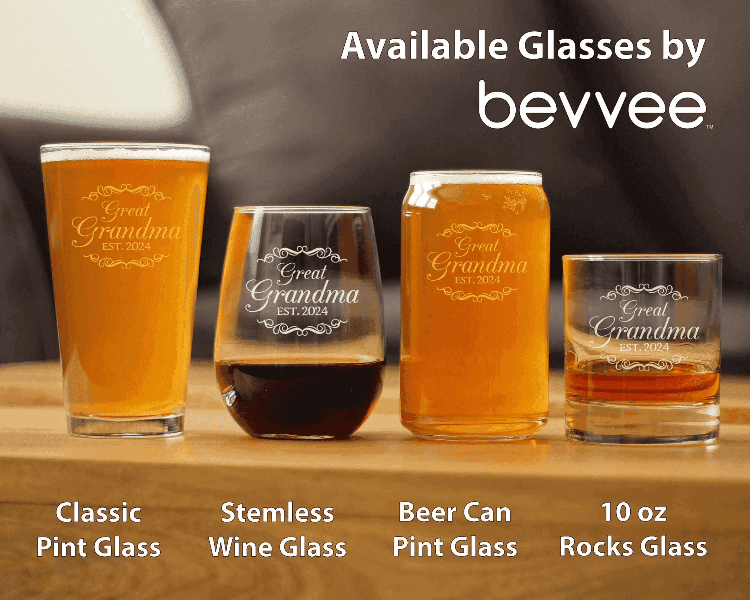 Decorative 2024 New Great Grandma Stemless Wine Glass  Gifts Bevvee