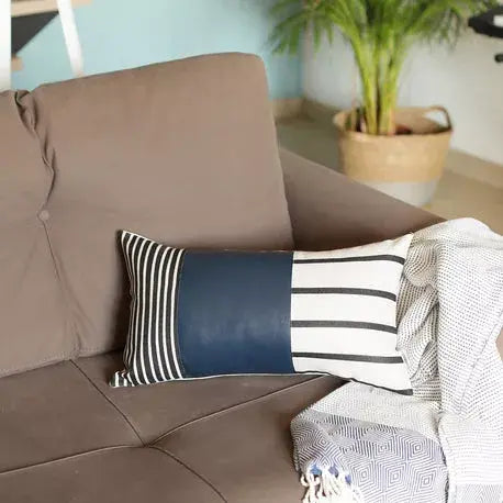 Decorative Vegan Faux Leather Throw Pillow Set of 2 MIKE & Co. NEW YORK