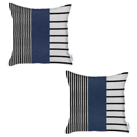Decorative Vegan Faux Leather Throw Pillow Set of 2 MIKE & Co. NEW YORK