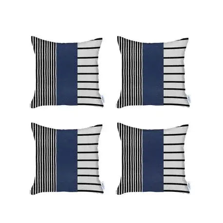 Decorative Vegan Faux Leather Throw Pillow Set of 4 MIKE & Co. NEW YORK
