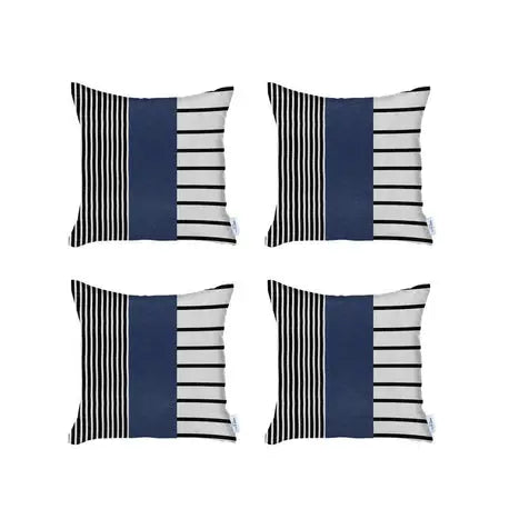 Decorative Vegan Faux Leather Throw Pillow Set of 4 MIKE & Co. NEW YORK