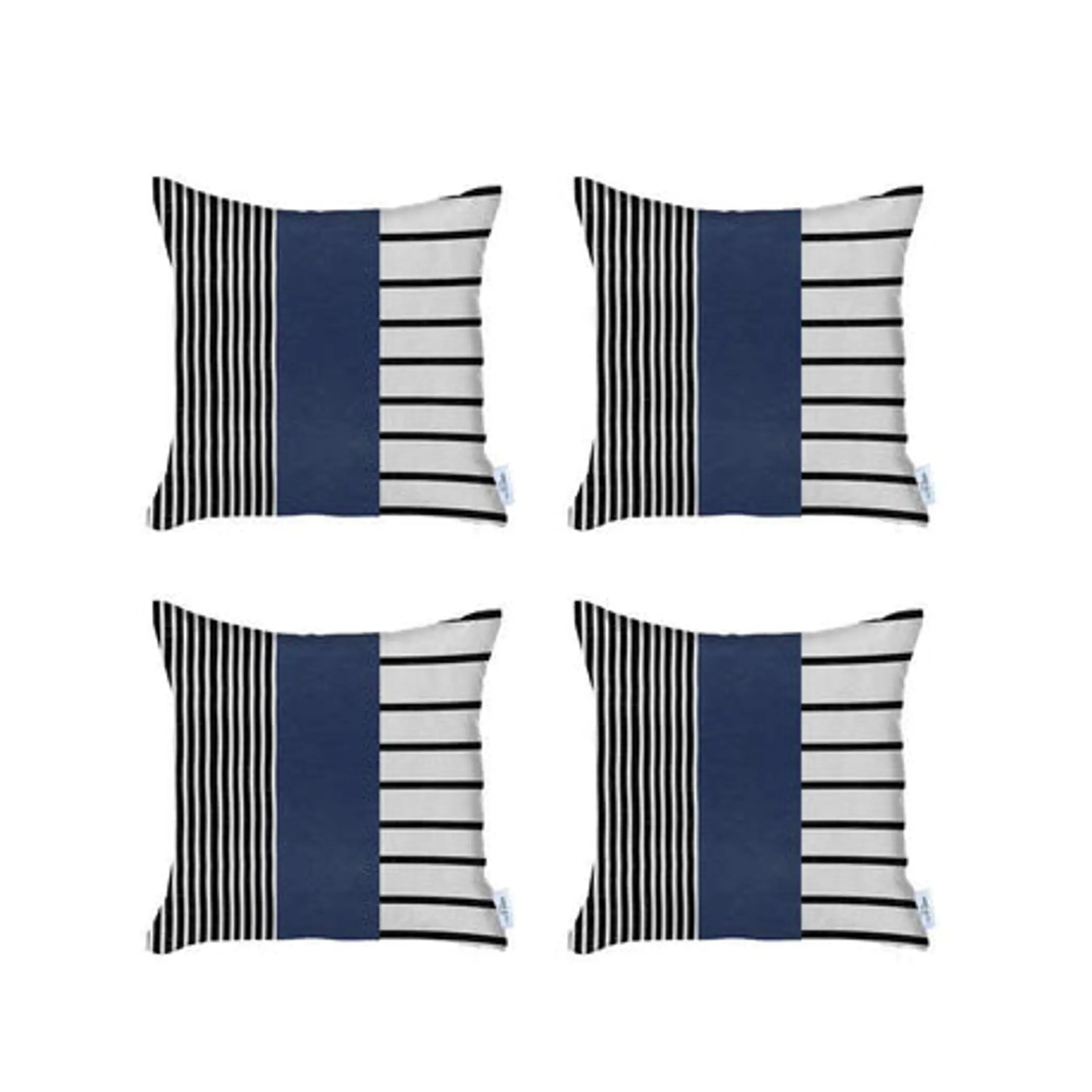 Decorative Vegan Faux Leather Throw Pillow Set of 4 MIKE & Co. NEW YORK