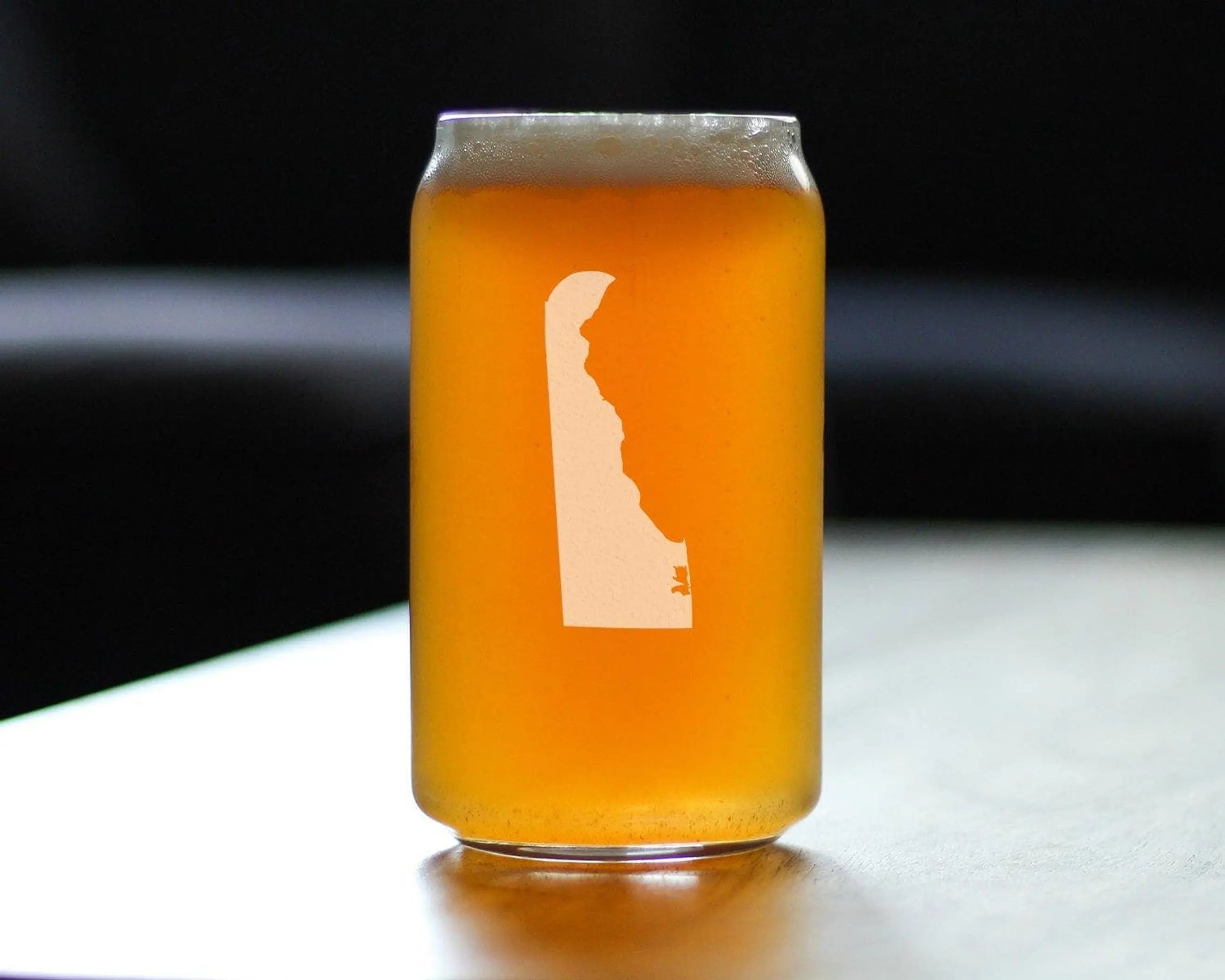 Delaware Outline Beer Can Pint Glass - Delawareans Gifts Bevvee