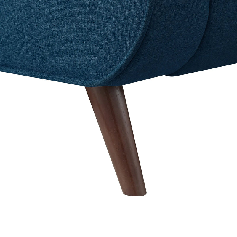 Denim Blue Solid Wood Twin Upholstered Linen Bed Homeroots Bed & Bath