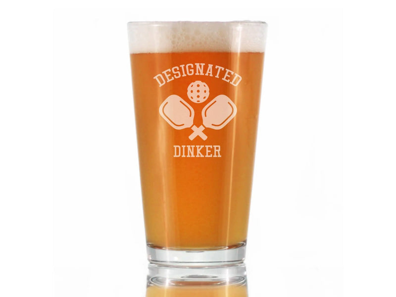 Designated Dinker Pint Glass for Beer - Pickleball Gifts Bevvee