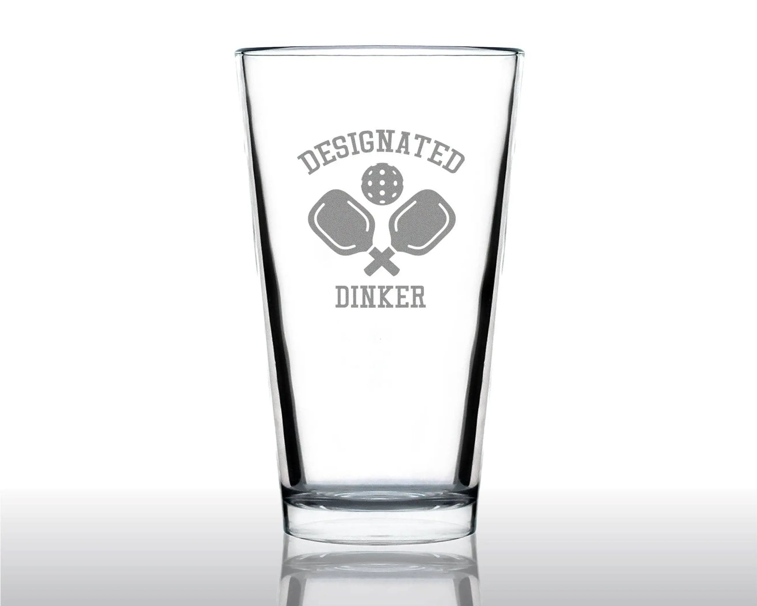 Designated Dinker Pint Glass for Beer - Pickleball Gifts Bevvee