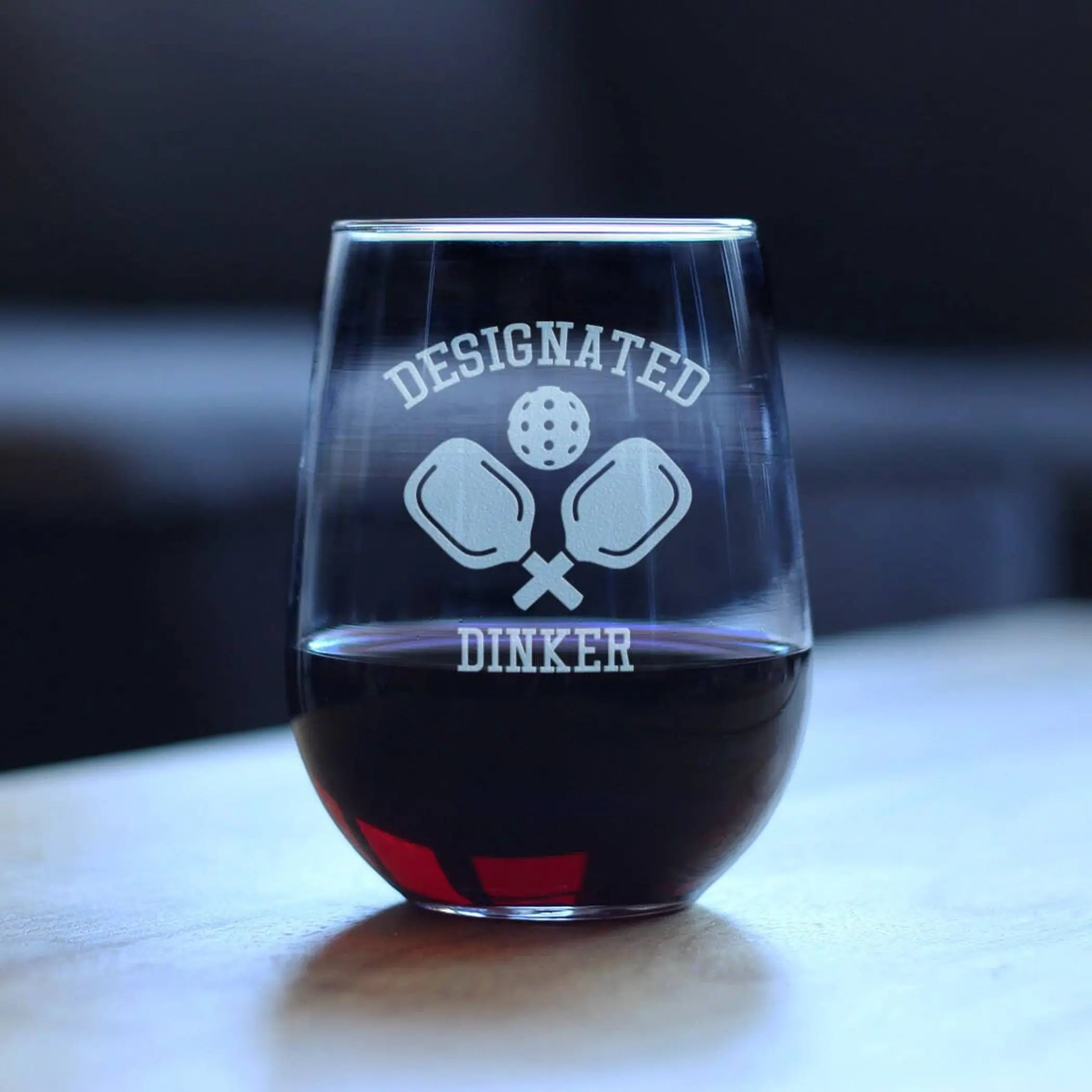 Designated Dinker Stemless Wine Glass - Pickleball Gifts Bevvee