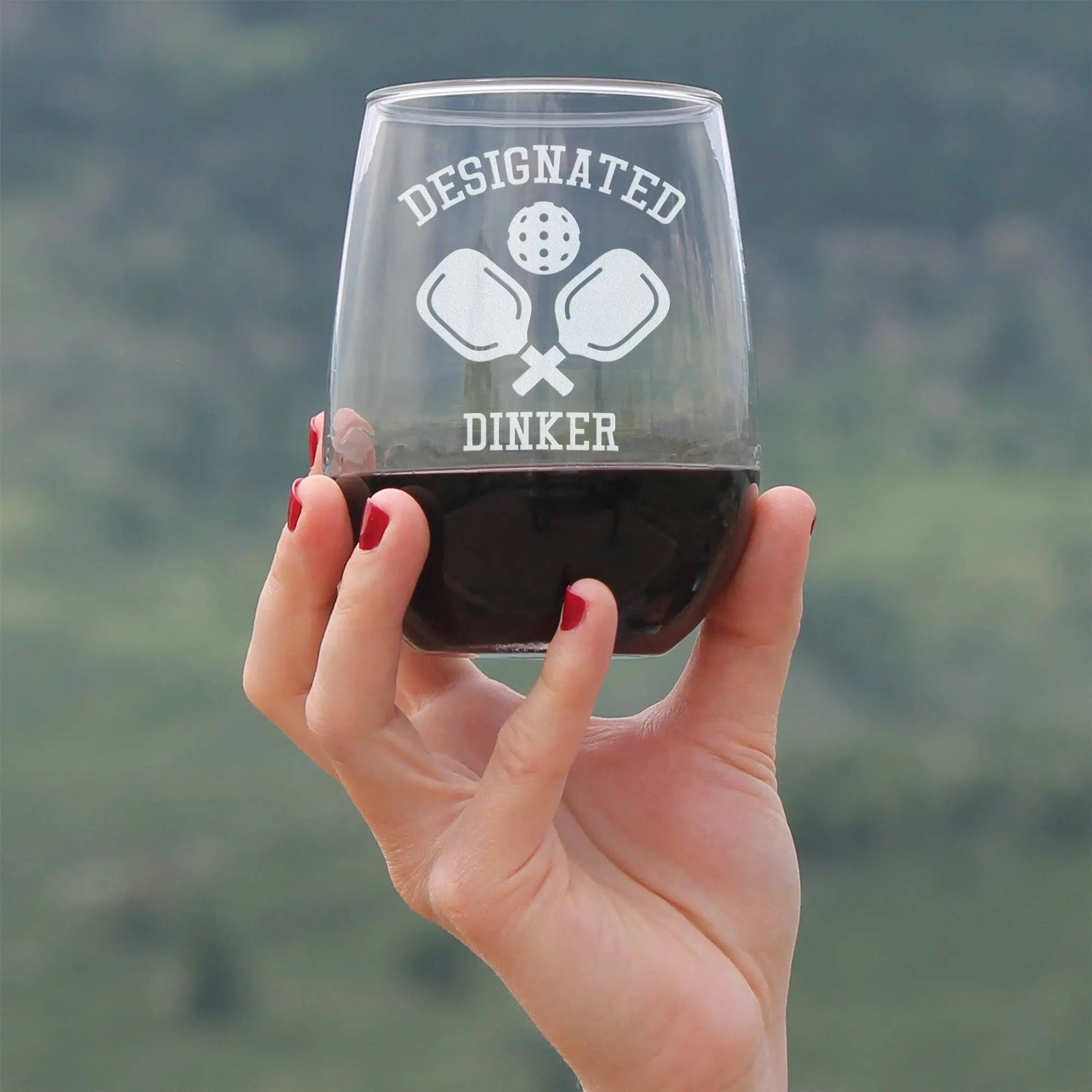 Designated Dinker Stemless Wine Glass - Pickleball Gifts Bevvee