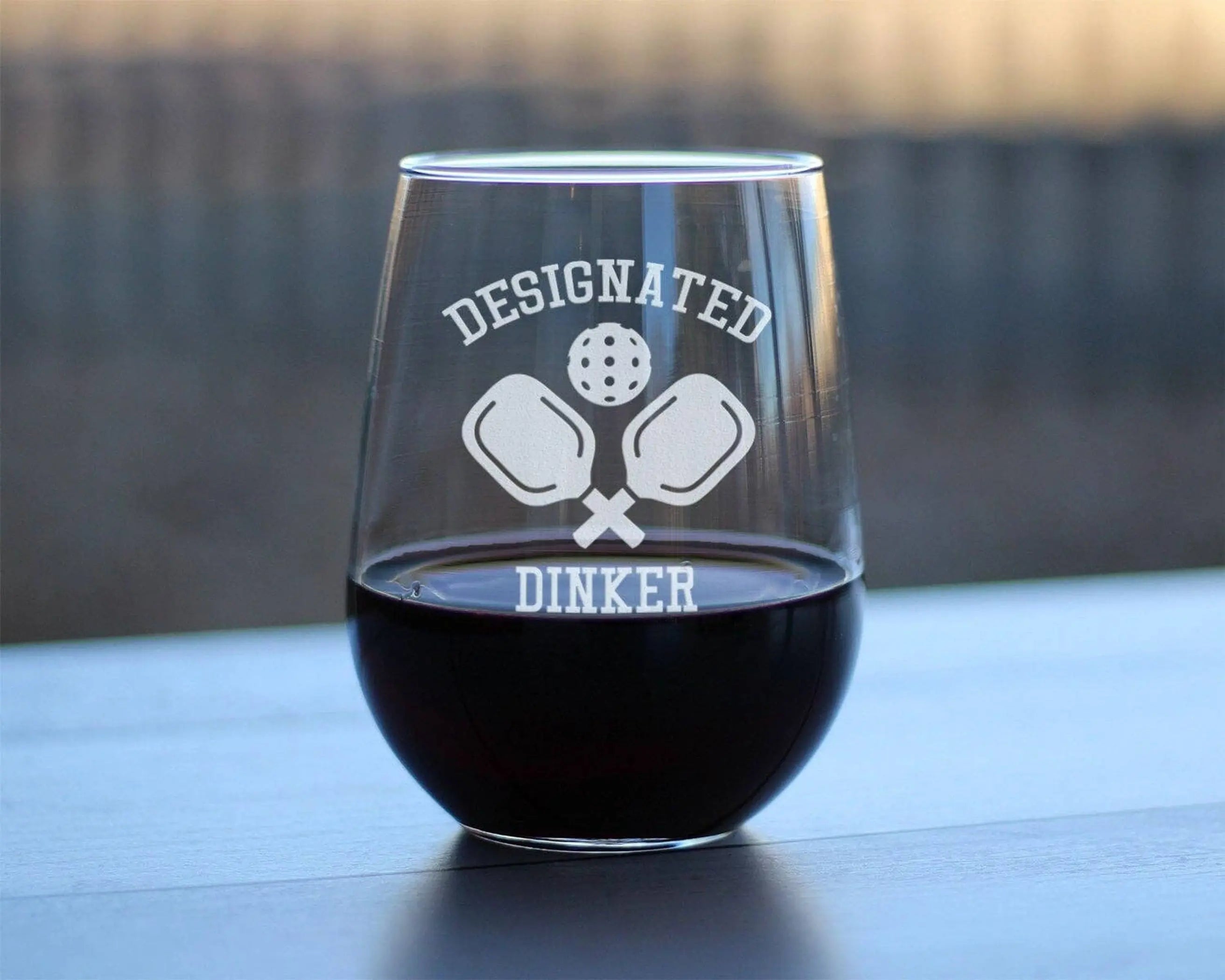 Designated Dinker Stemless Wine Glass - Pickleball Gifts Bevvee
